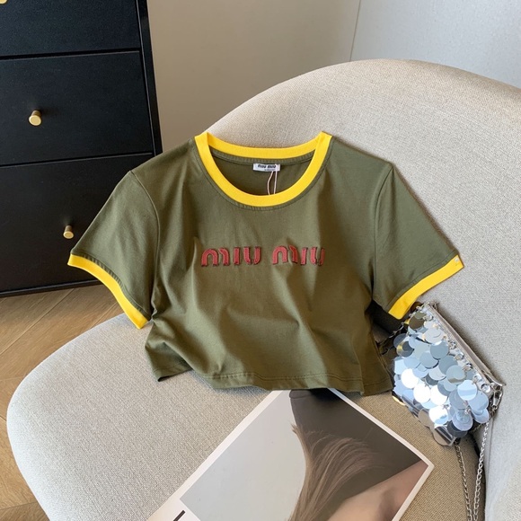 Miu Miu Green Tee with Yellow Accents - Picture 1 of 7
